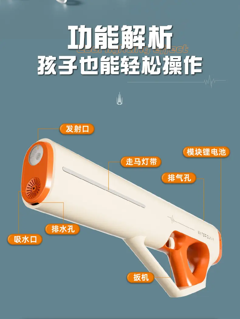 Cross-border New Electric Water Gun Fully Automatic Children's Water Play Toys Automatic Water Absorption Large Capacity Outdoor Water Gun — feature 16