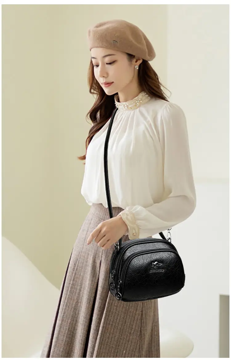 Black Croc Leather Shoulder Crossbody Bag for Women — feature 10