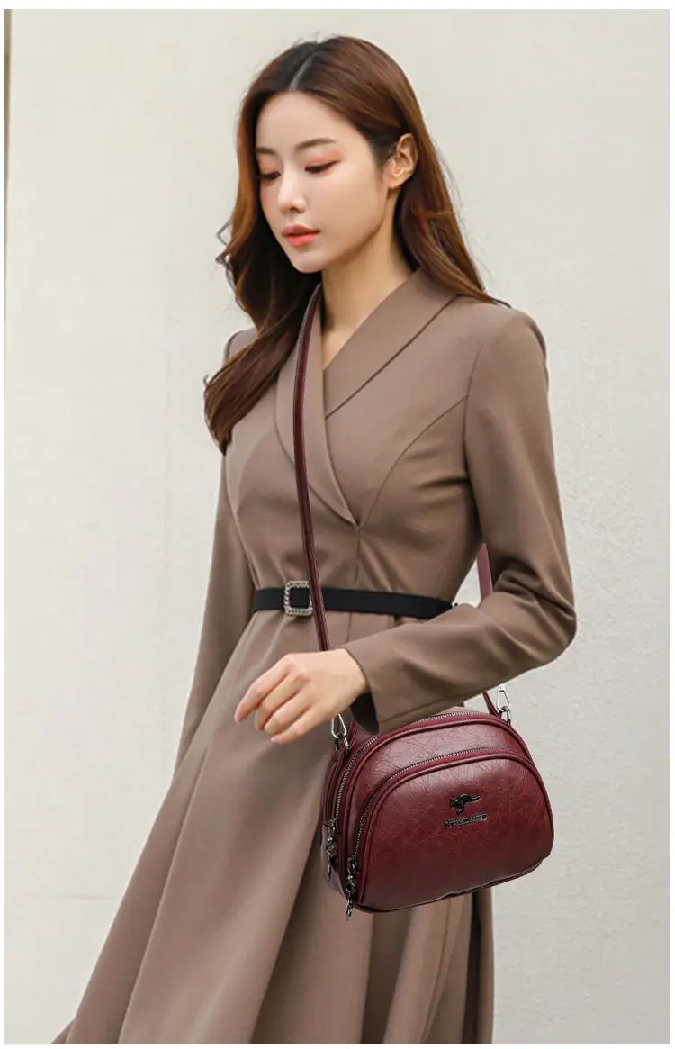 Black Croc Leather Shoulder Crossbody Bag for Women — feature 12