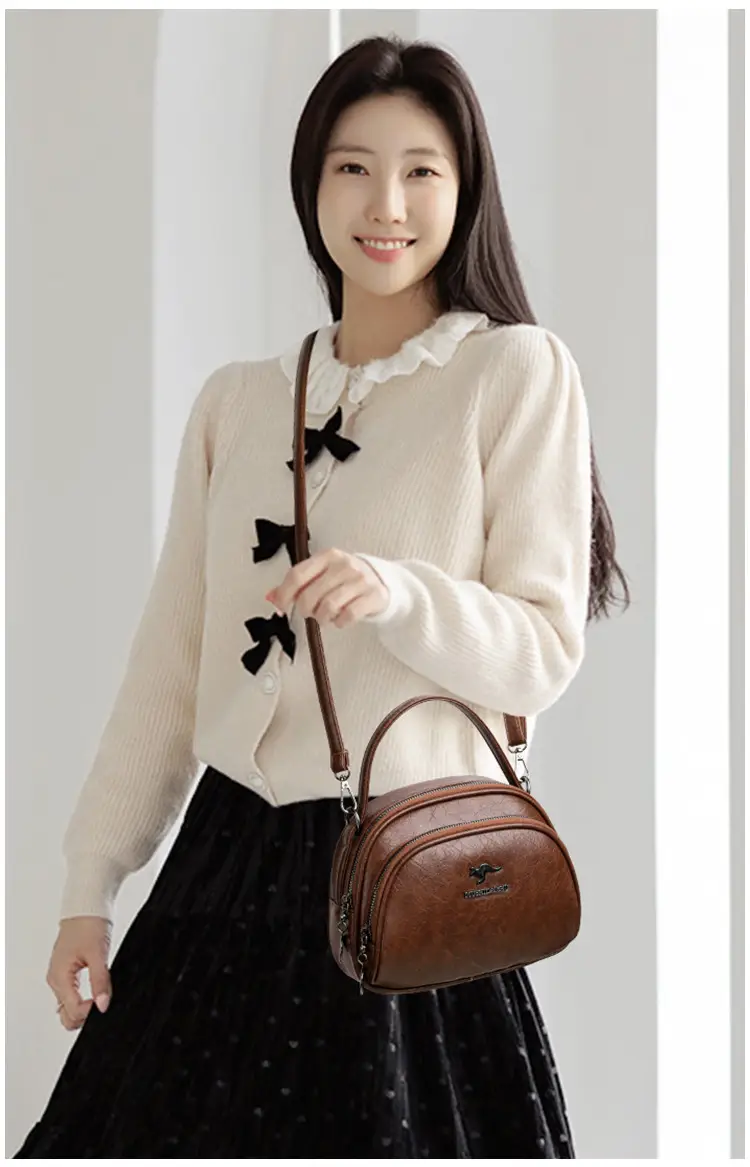 Black Croc Leather Shoulder Crossbody Bag for Women — feature 14