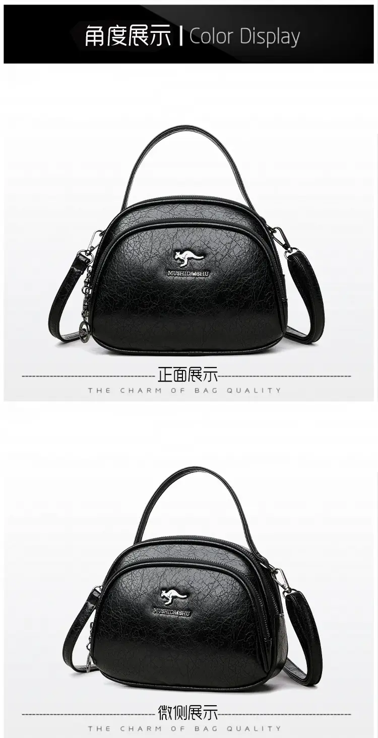 Black Croc Leather Shoulder Crossbody Bag for Women — feature 17
