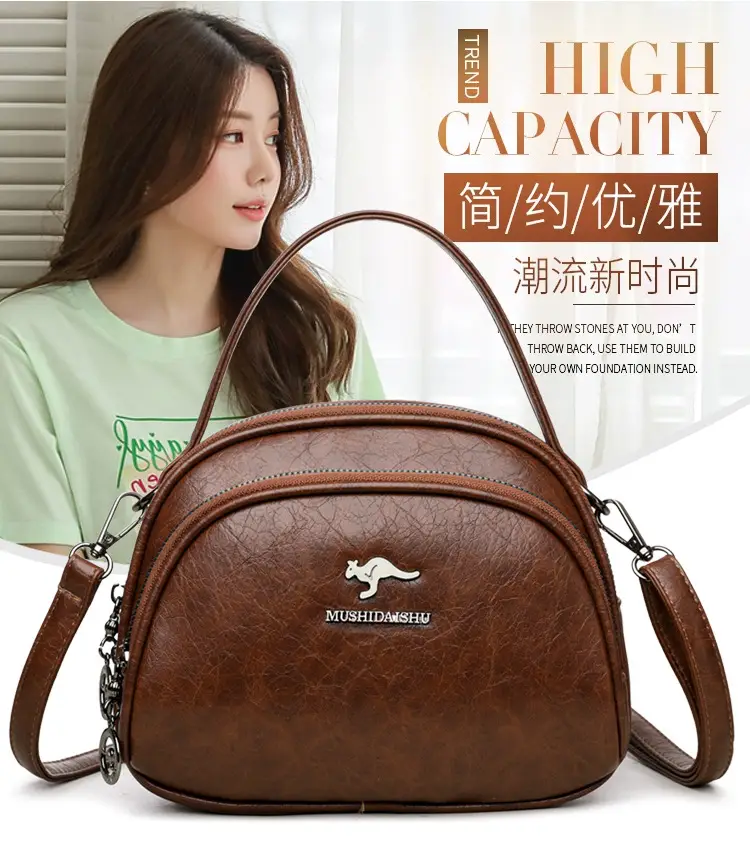 Black Croc Leather Shoulder Crossbody Bag for Women — feature 2