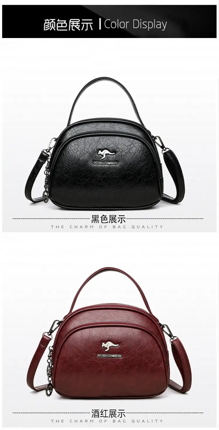 Black Croc Leather Shoulder Crossbody Bag for Women — feature 20