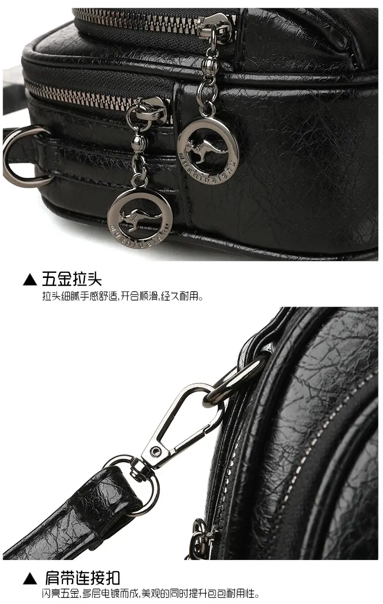 Black Croc Leather Shoulder Crossbody Bag for Women — feature 23