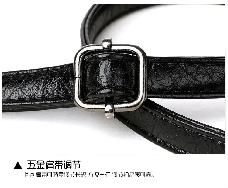 Black Croc Leather Shoulder Crossbody Bag for Women — feature 24