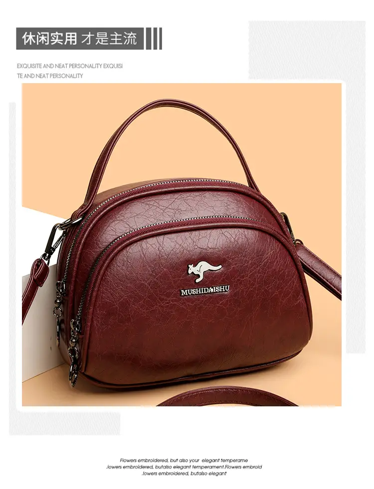 Black Croc Leather Shoulder Crossbody Bag for Women — feature 5