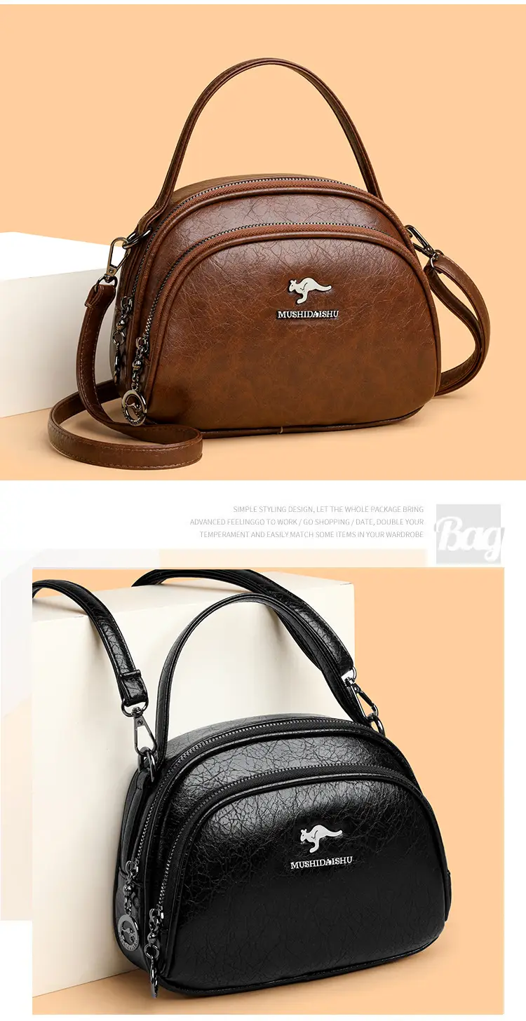 Black Croc Leather Shoulder Crossbody Bag for Women — feature 9