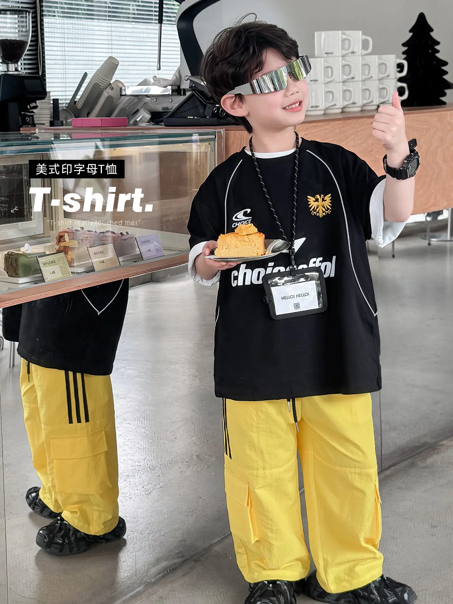 Naughty Rabbit 2025 Boys Black Yellow T-Shirt Set - Image 2