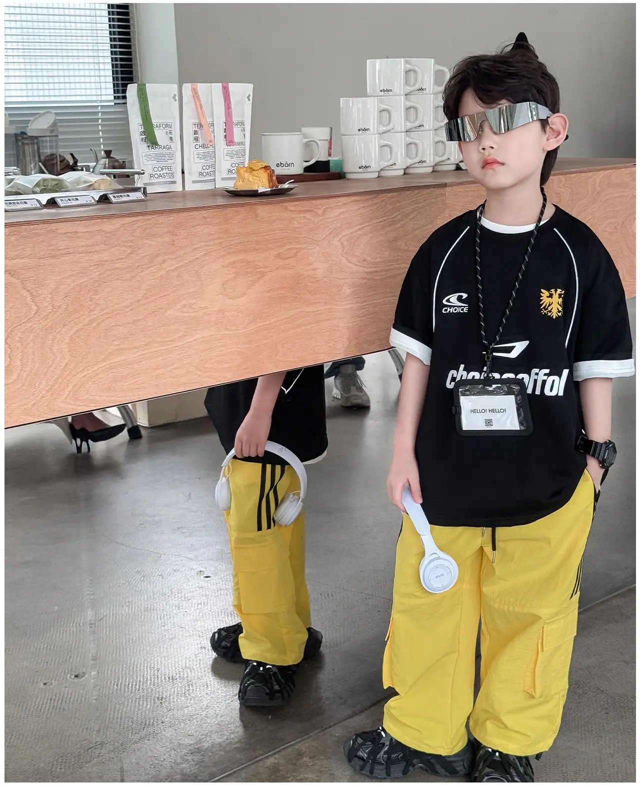 Naughty Rabbit 2025 Boys Black Yellow T-Shirt Set — feature 13