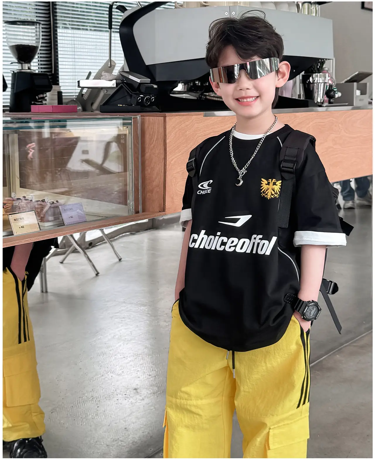 Naughty Rabbit 2025 Boys Black Yellow T-Shirt Set — feature 14
