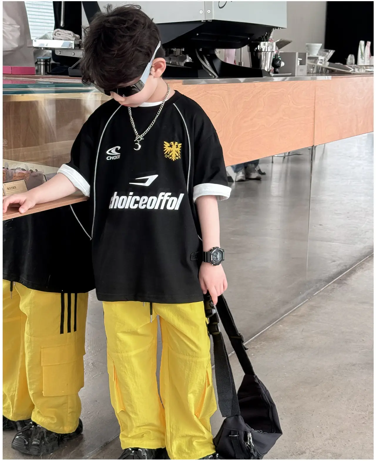 Naughty Rabbit 2025 Boys Black Yellow T-Shirt Set — feature 15