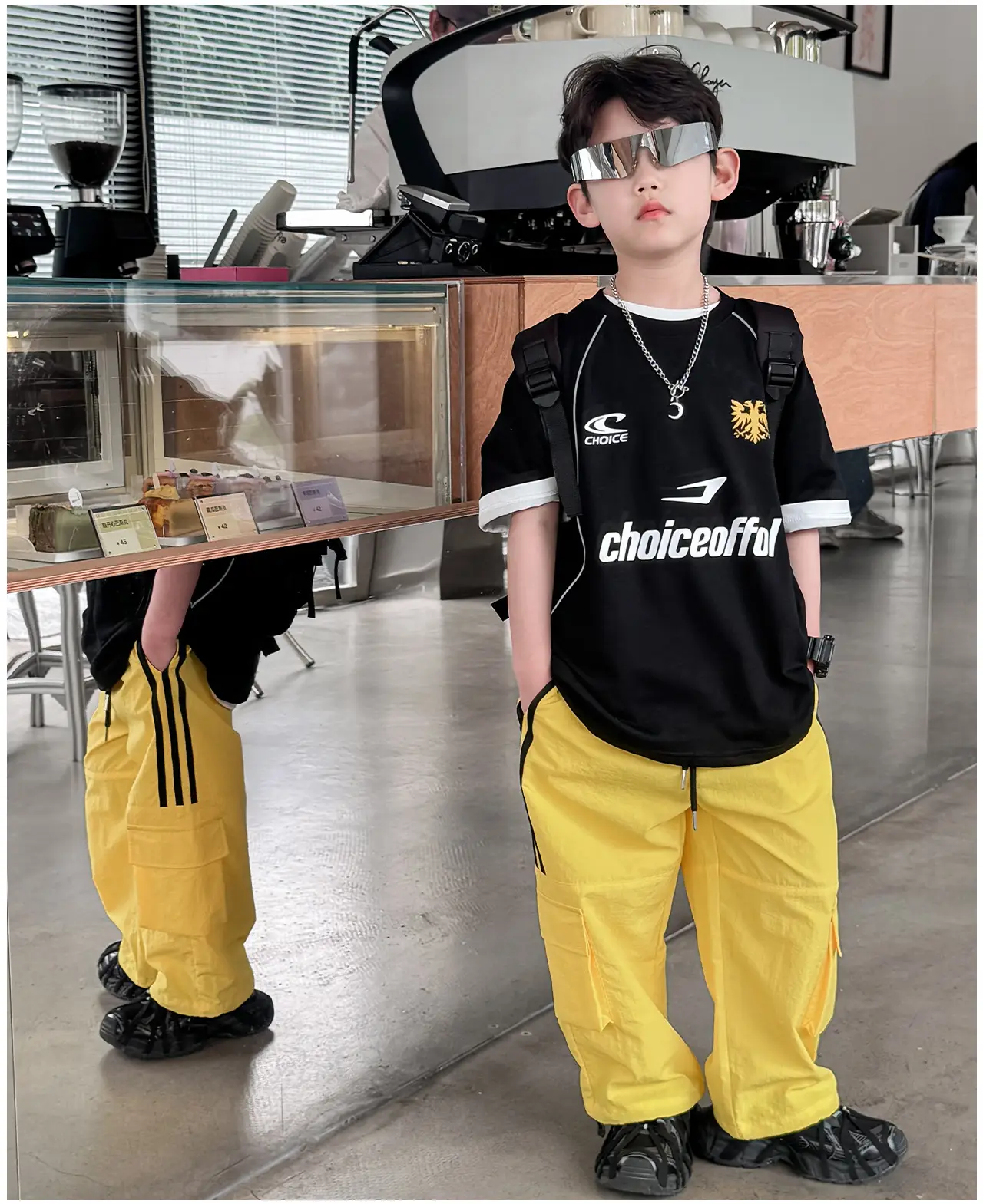 Naughty Rabbit 2025 Boys Black Yellow T-Shirt Set — feature 18