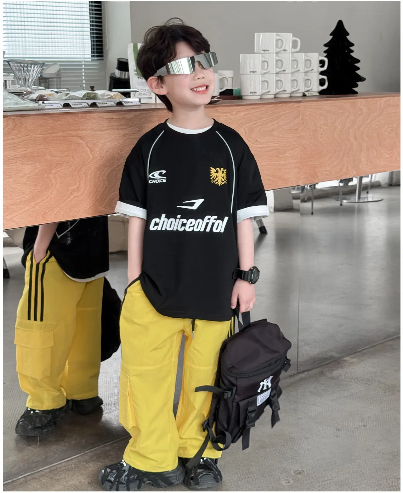 Naughty Rabbit 2025 Boys Black Yellow T-Shirt Set — feature 20