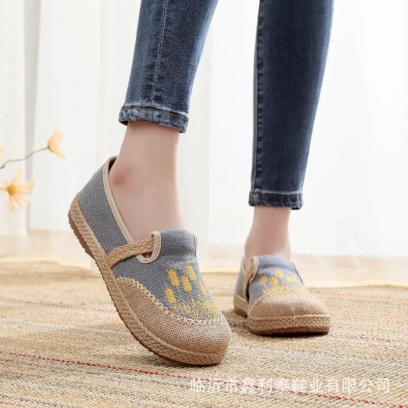 New Spring and Autumn Old Beijing Cloth Shoes Embroidered Linen Lazy Ethnic Style - Image 13