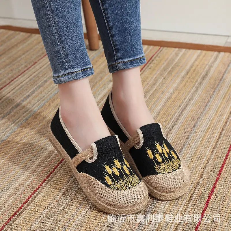 New Spring and Autumn Old Beijing Cloth Shoes Embroidered Linen Lazy Ethnic Style — feature 11