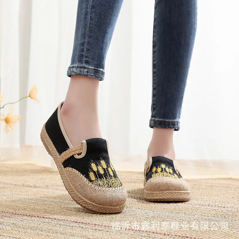 New Spring and Autumn Old Beijing Cloth Shoes Embroidered Linen Lazy Ethnic Style — feature 13