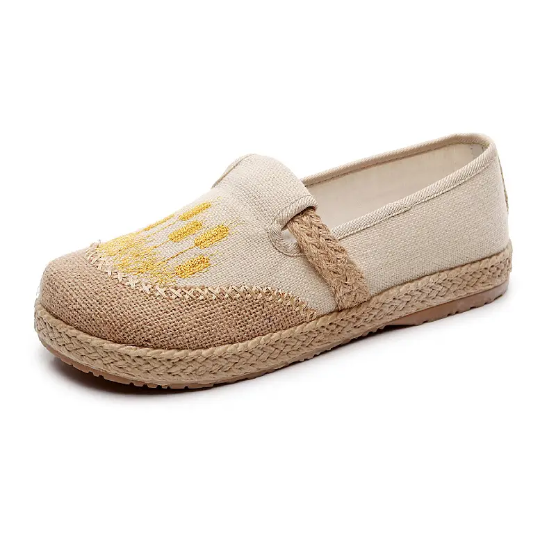 New Spring and Autumn Old Beijing Cloth Shoes Embroidered Linen Lazy Ethnic Style — feature 20