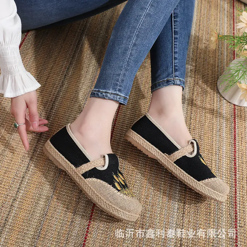New Spring and Autumn Old Beijing Cloth Shoes Embroidered Linen Lazy Ethnic Style — feature 4