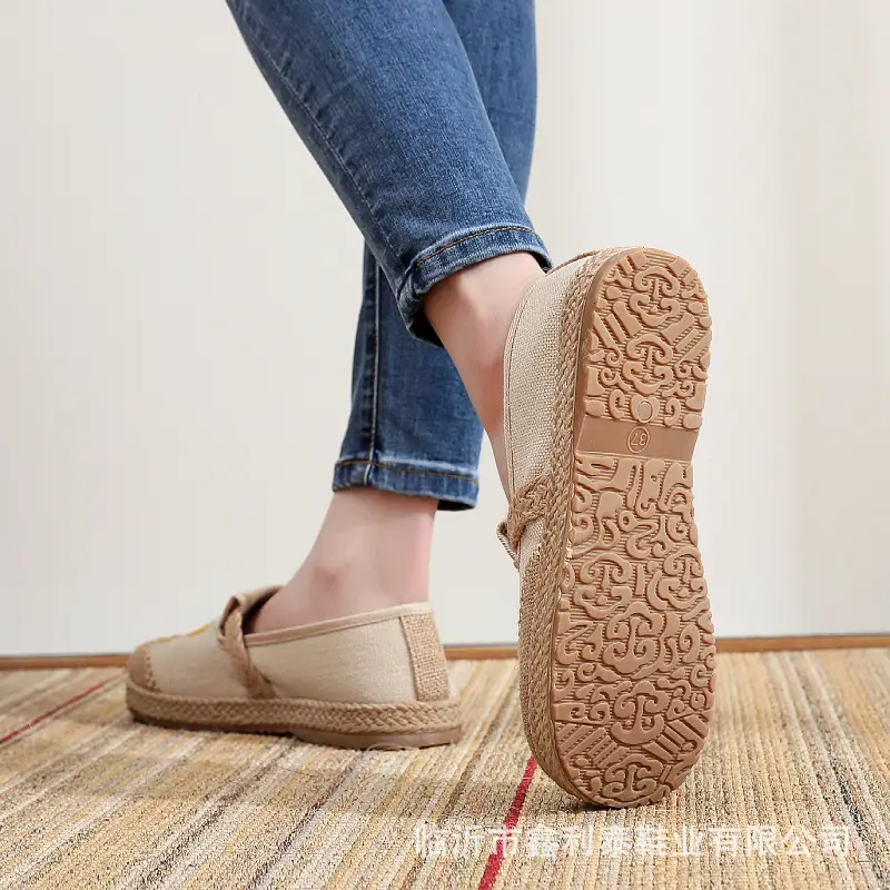 New Spring and Autumn Old Beijing Cloth Shoes Embroidered Linen Lazy Ethnic Style — feature 6