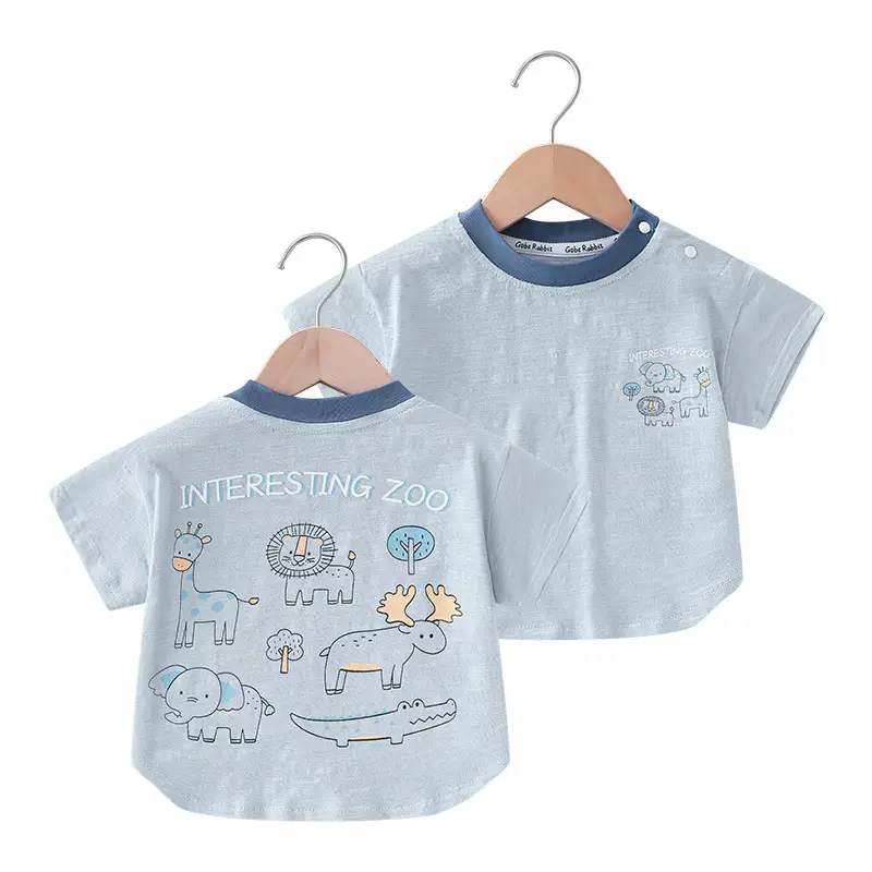 2025 Baby Printed T-Shirt Green Summer Boys Girls