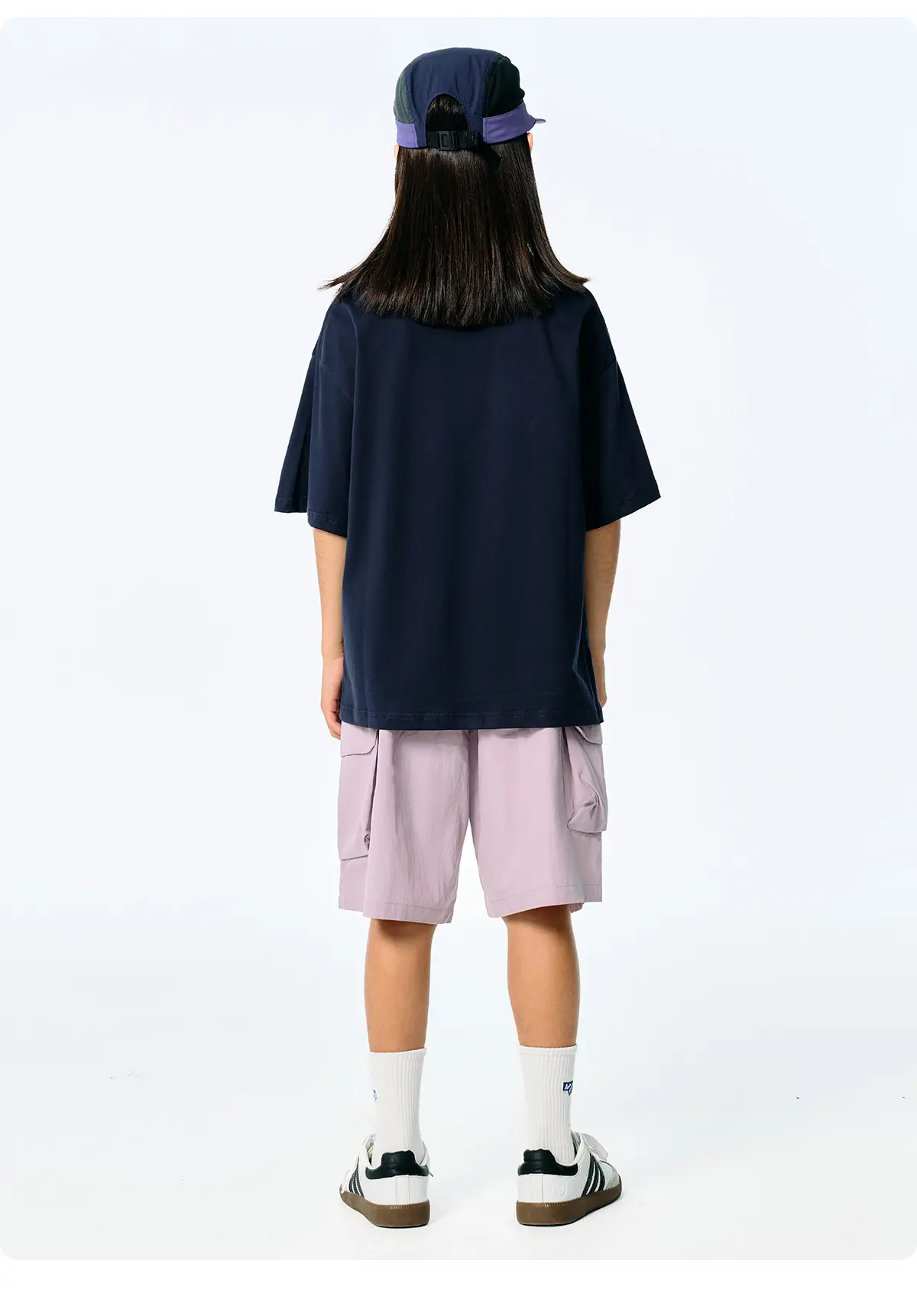 Kids Japanese Style T-Shirt Navy Blue Pocket Short Sleeve — feature 23