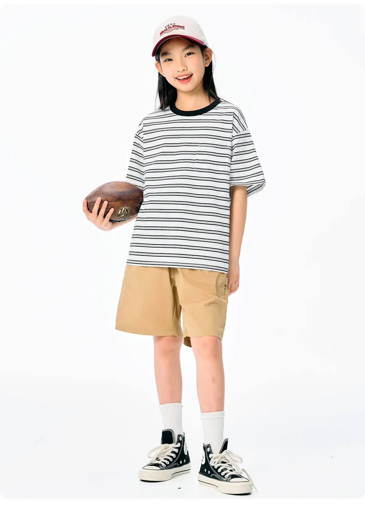 Kids Striped T-Shirt Black White Summer Casual Top — feature 22
