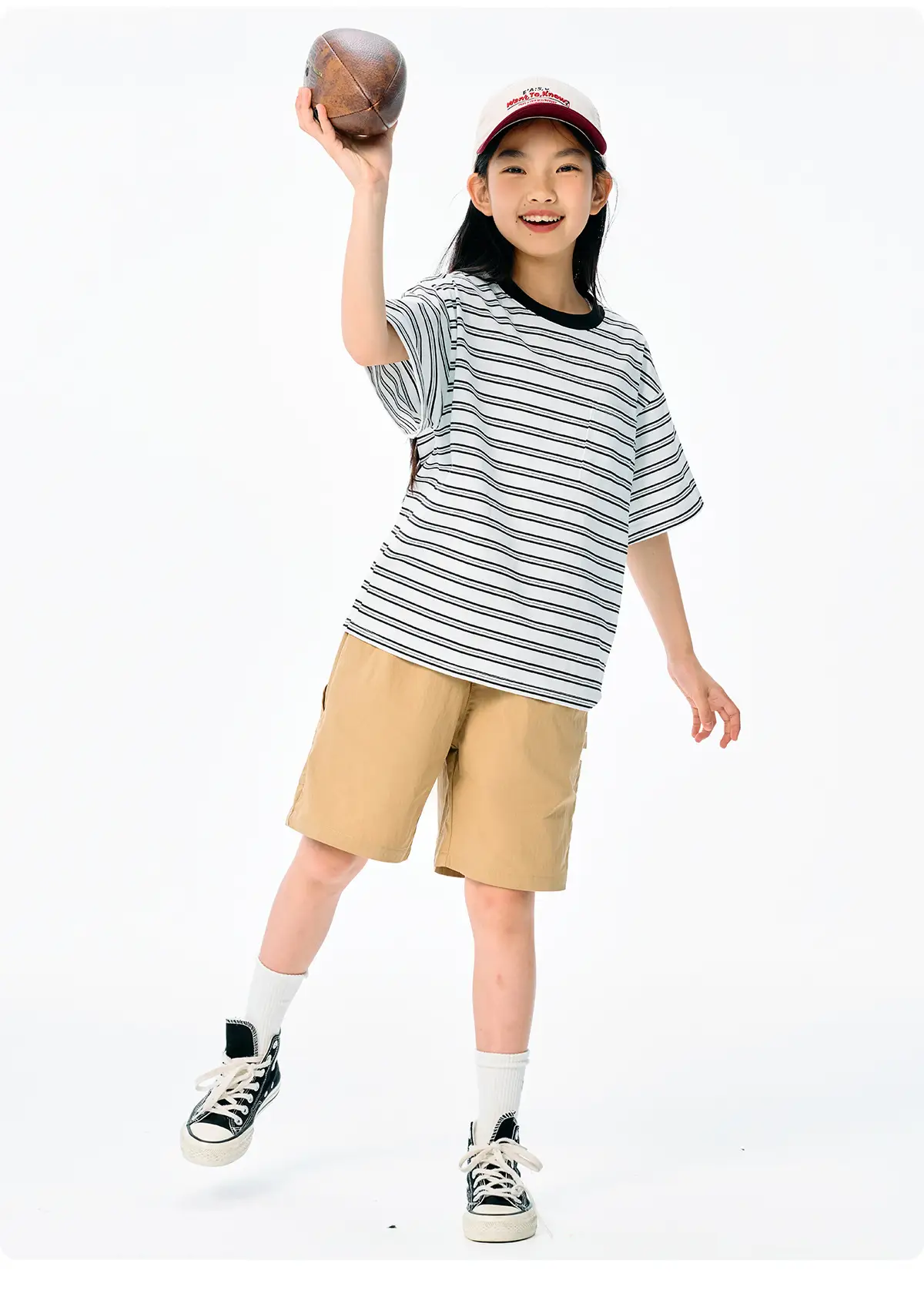 Kids Striped T-Shirt Black White Summer Casual Top — feature 23