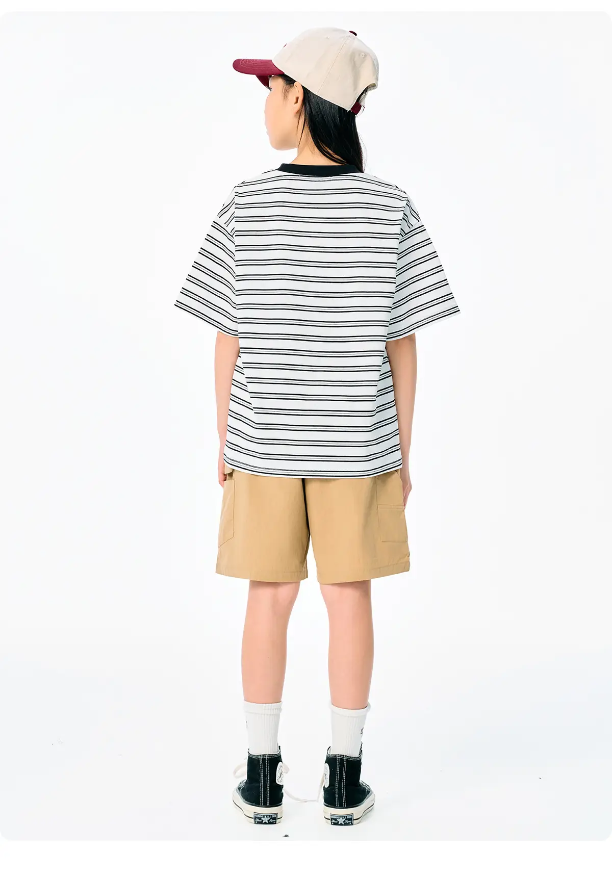 Kids Striped T-Shirt Black White Summer Casual Top — feature 25