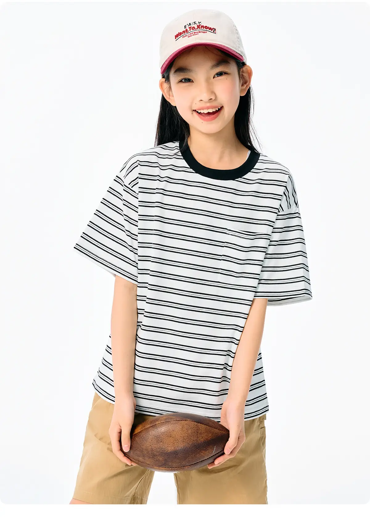 Kids Striped T-Shirt Black White Summer Casual Top — feature 26