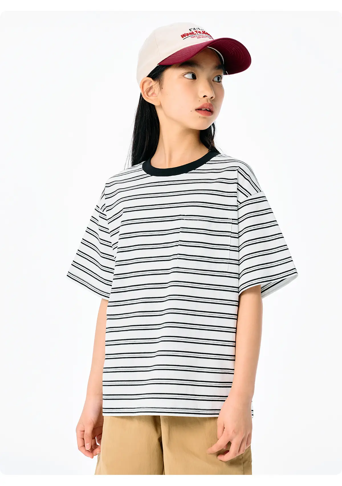 Kids Striped T-Shirt Black White Summer Casual Top — feature 27
