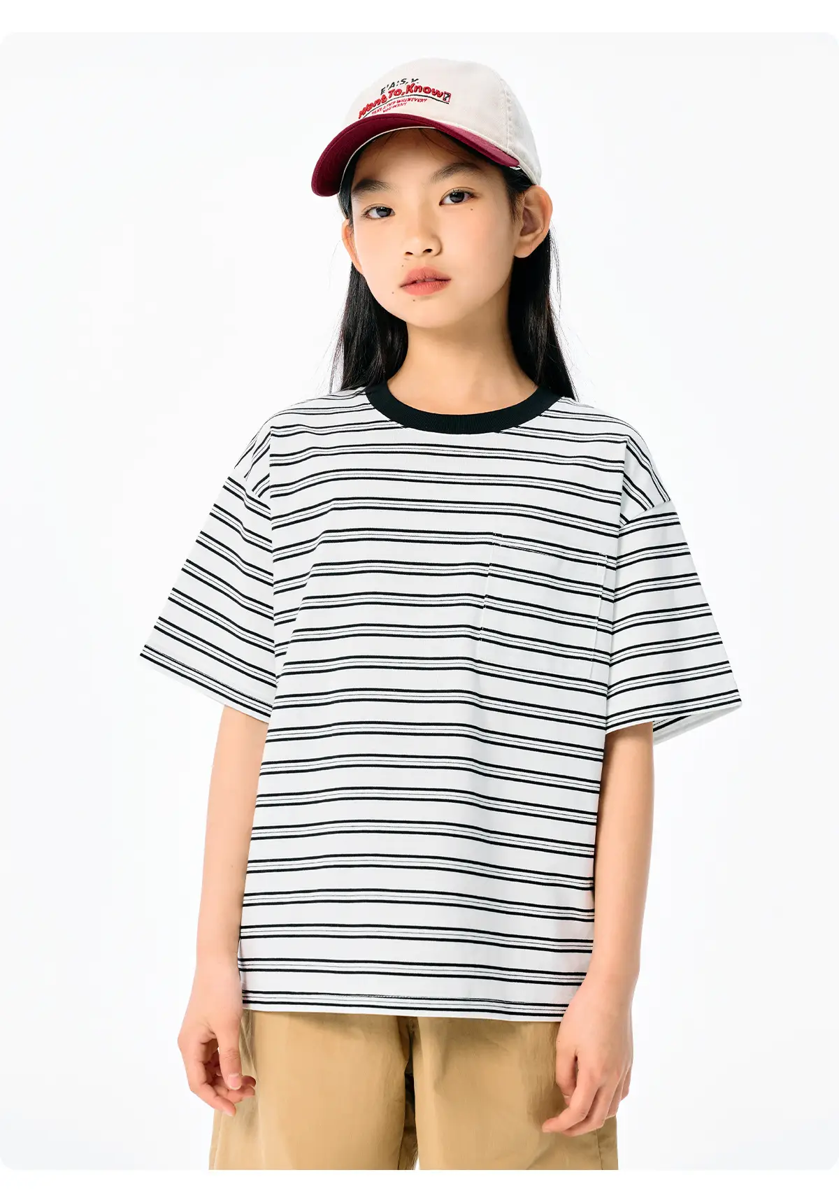 Kids Striped T-Shirt Black White Summer Casual Top — feature 28