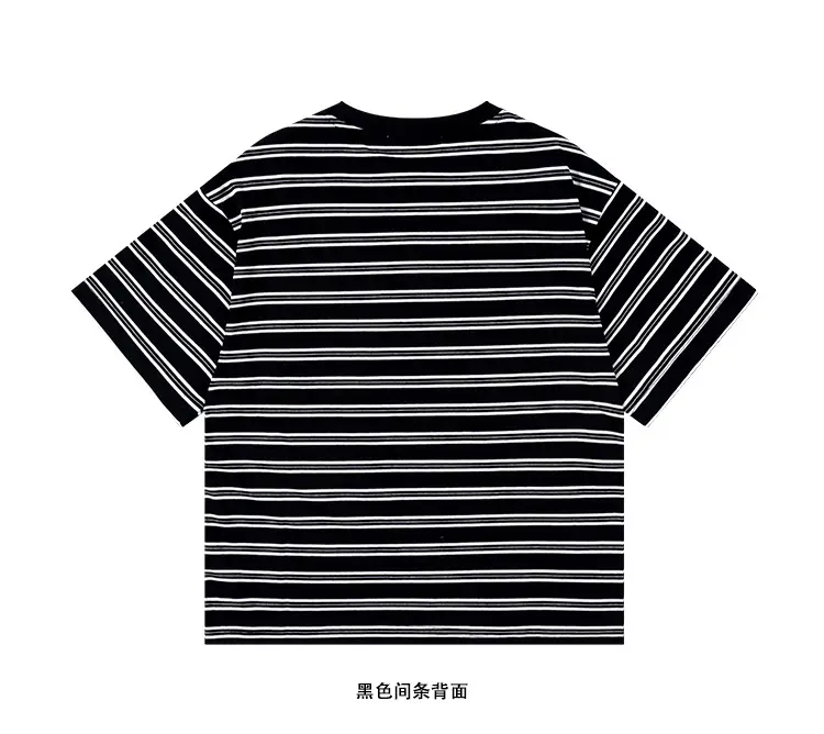 Kids Striped T-Shirt Black White Summer Casual Top — feature 31