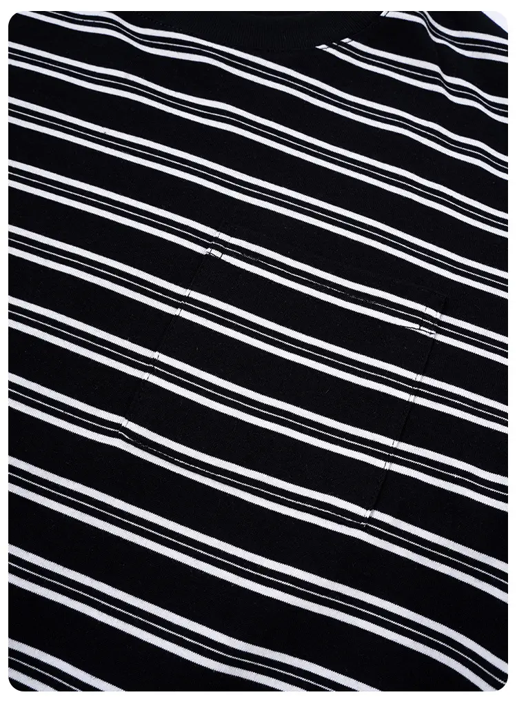 Kids Striped T-Shirt Black White Summer Casual Top — feature 34