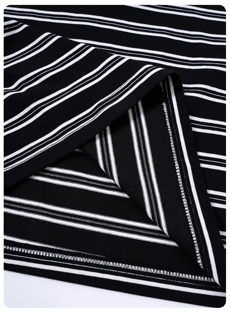 Kids Striped T-Shirt Black White Summer Casual Top — feature 36