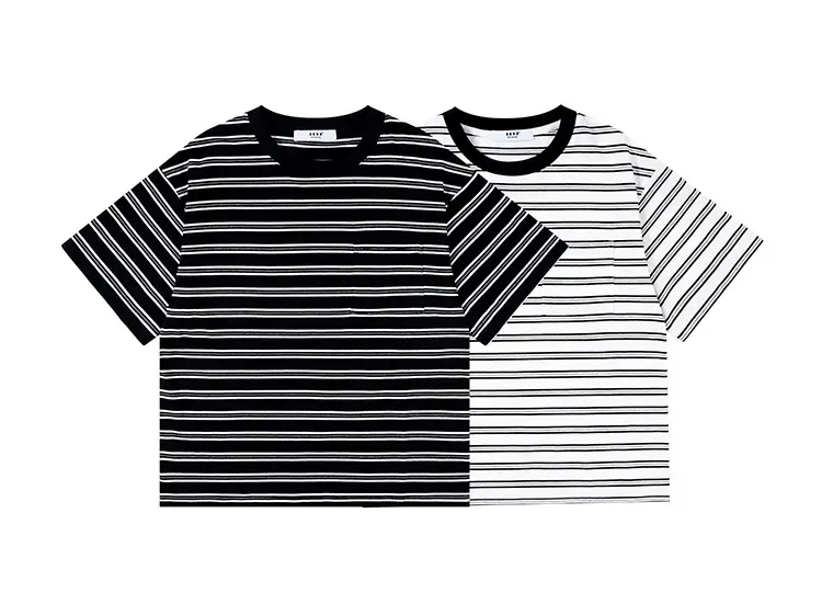 Kids Striped T-Shirt Black White Summer Casual Top — feature 9
