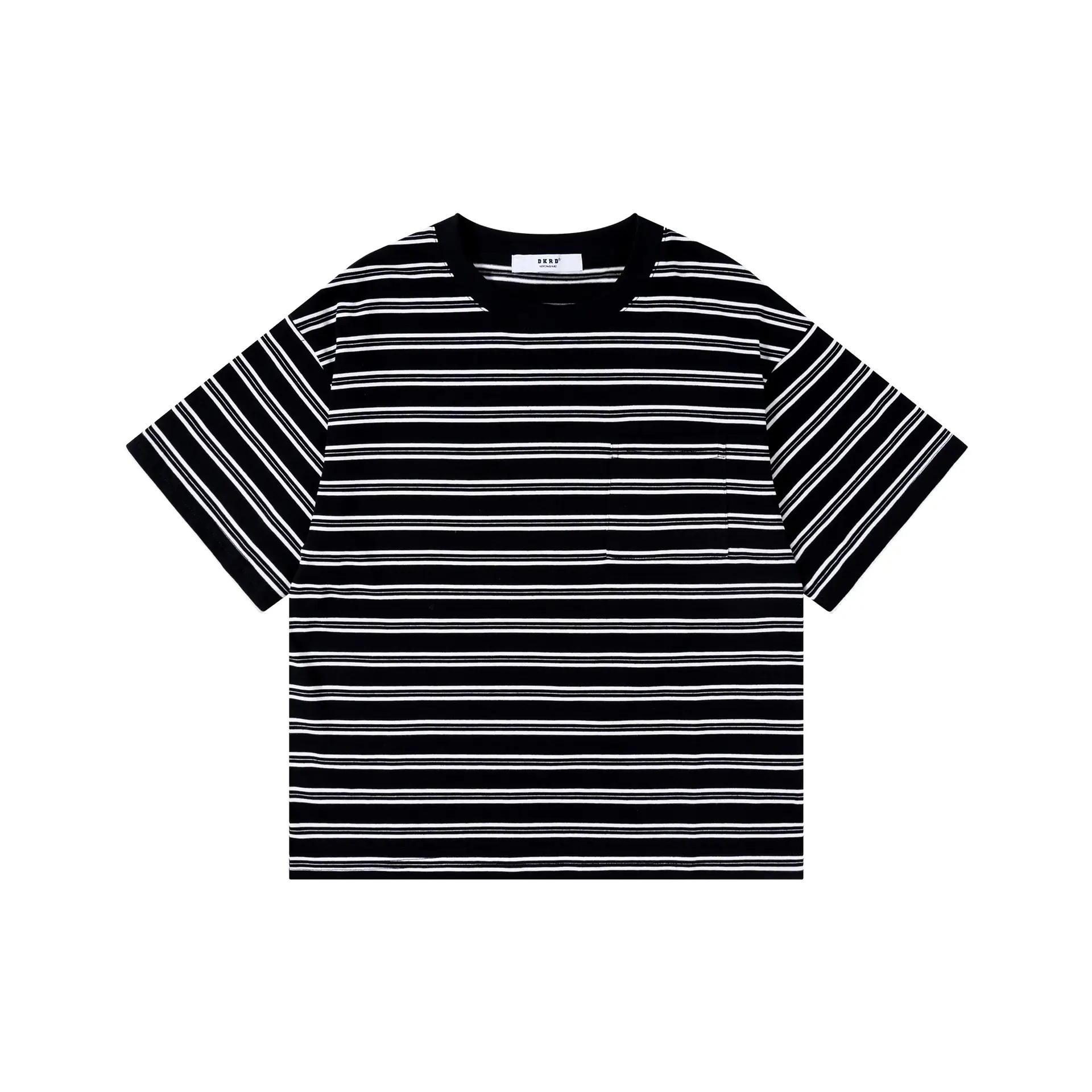 Kids Striped T-Shirt Black White Summer Casual Top - Image 2