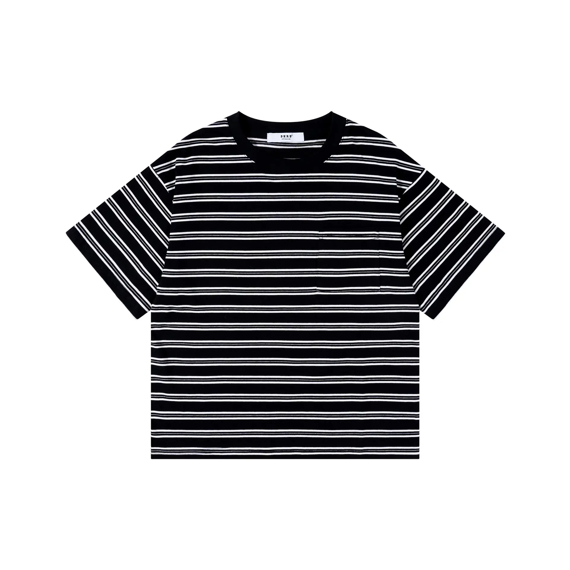 Kids Striped T-Shirt Black White Summer Casual Top - Image 4