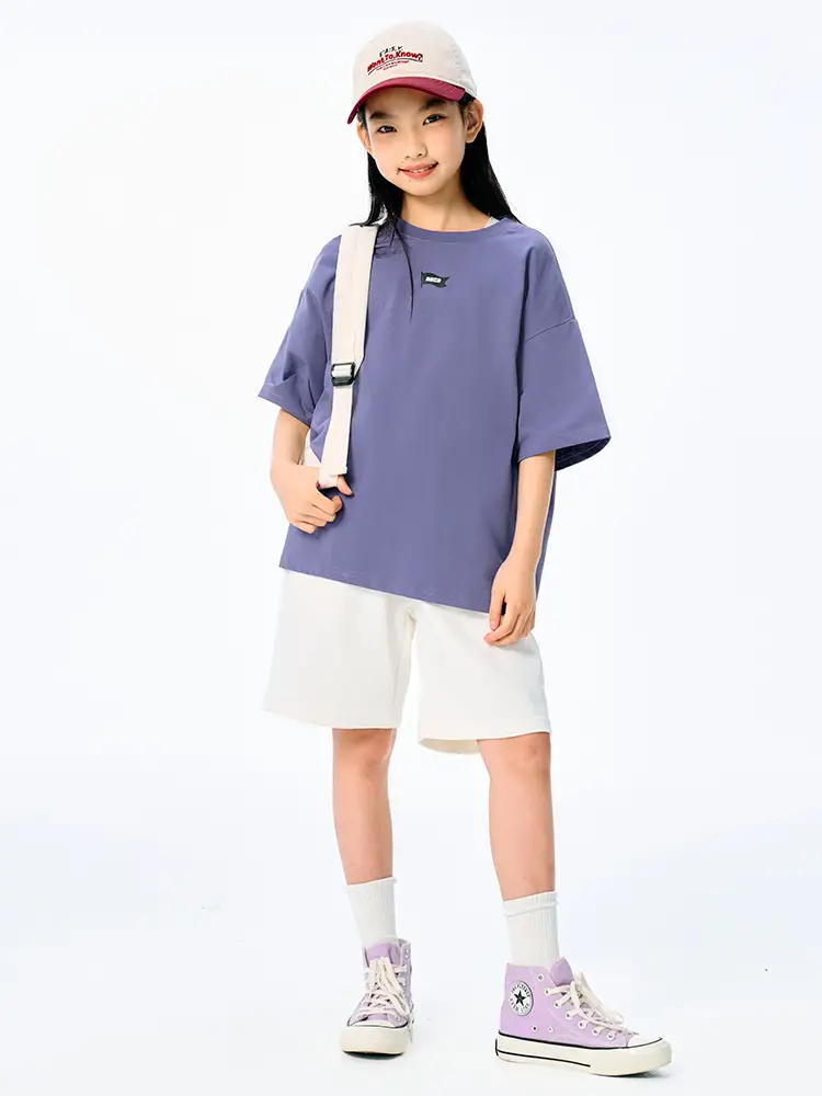 Purple Retro Graphic T-Shirt for Girls Boys Summer Cool Loose Fit - Image 9