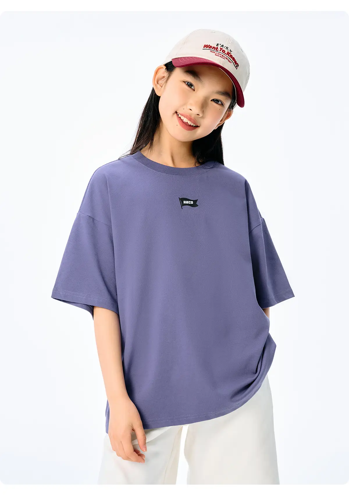 Purple Retro Graphic T-Shirt for Girls Boys Summer Cool Loose Fit — feature 25