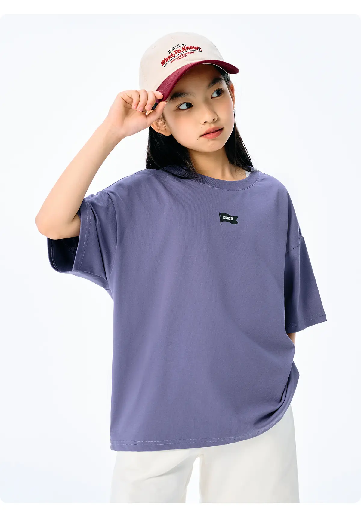 Purple Retro Graphic T-Shirt for Girls Boys Summer Cool Loose Fit — feature 26