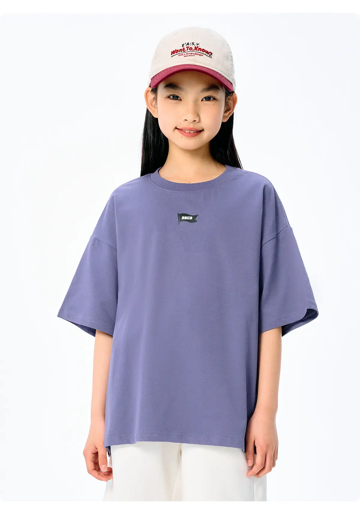 Purple Retro Graphic T-Shirt for Girls Boys Summer Cool Loose Fit — feature 27