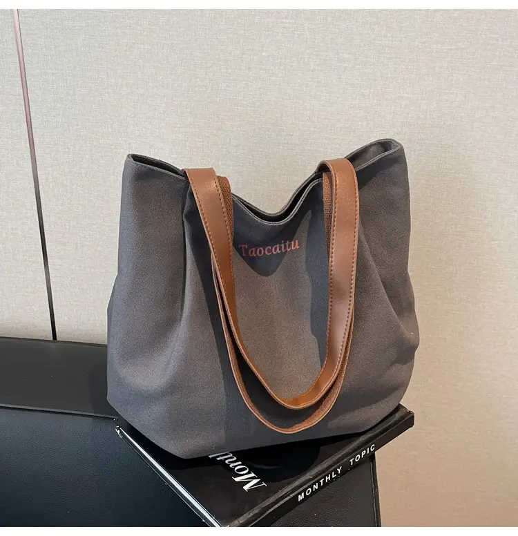 Women Large Canvas Tote Bag Tan 2026 — feature 20