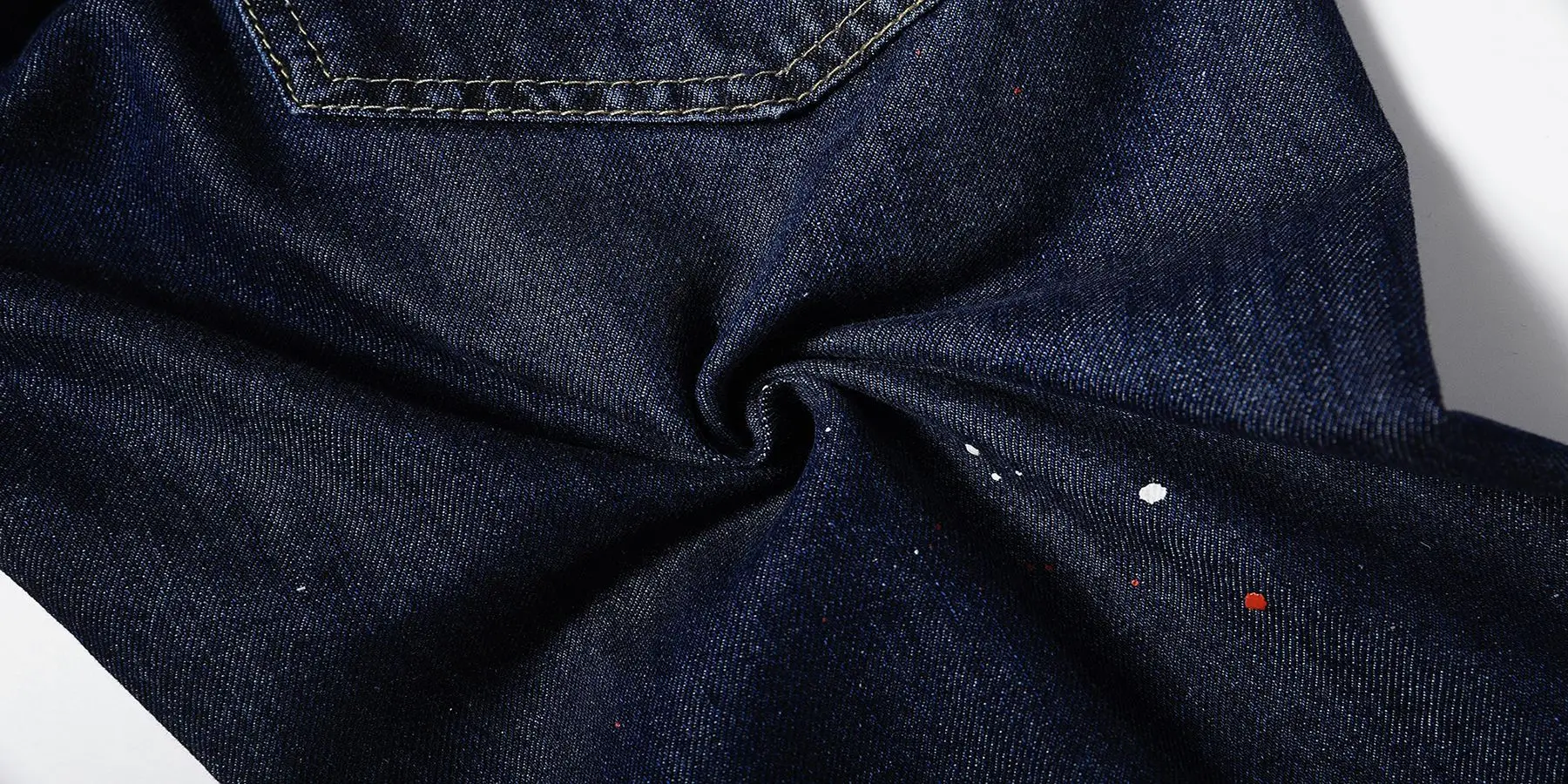 Dark Blue Spray Painted Hip Hop Jeans for Men — feature 14