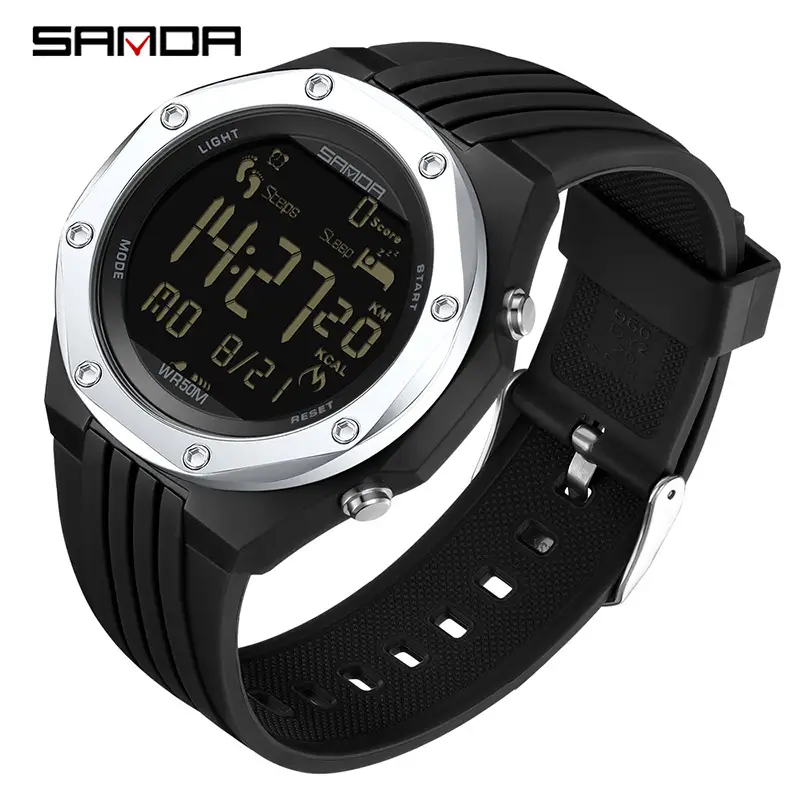 Red Digital Step Counter Men's Watch with Sleep Monitor - Image 4