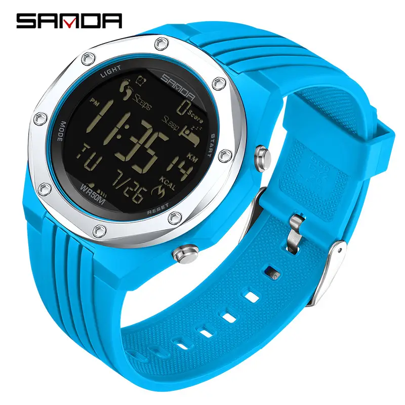 Red Digital Step Counter Men's Watch with Sleep Monitor - Image 8