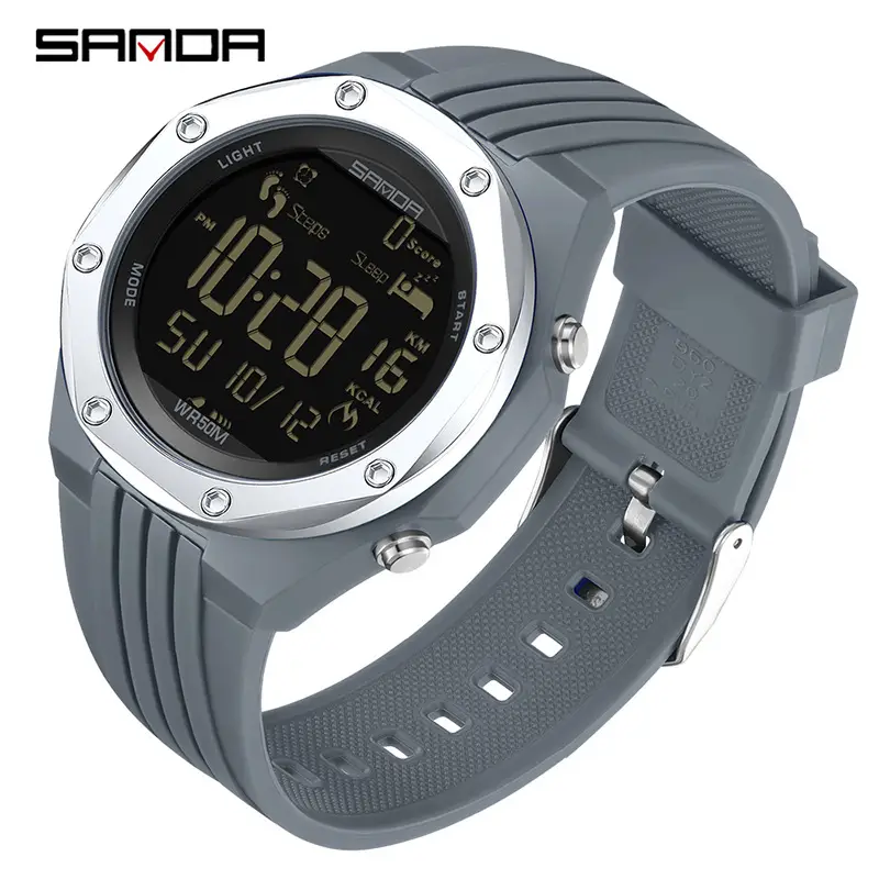 Red Digital Step Counter Men's Watch with Sleep Monitor - Image 3