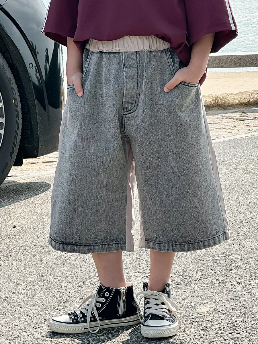 Boys K-Style 2025 Summer T-Shirt Denim Pants Set — feature 10