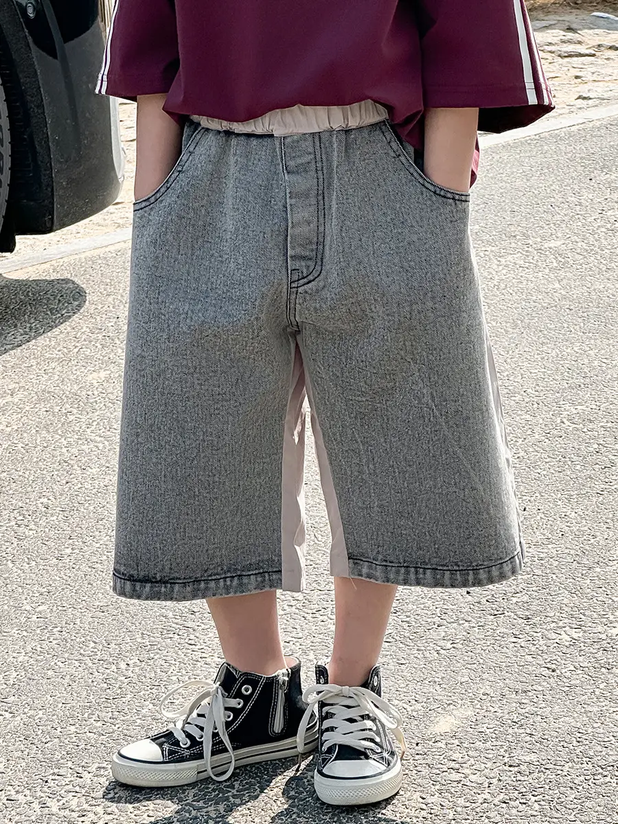 Boys K-Style 2025 Summer T-Shirt Denim Pants Set — feature 14