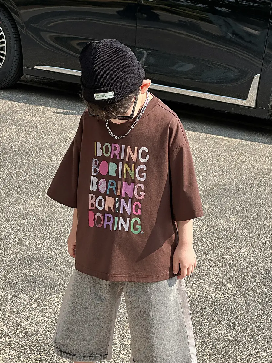 Boys K-Style 2025 Summer T-Shirt Denim Pants Set — feature 21