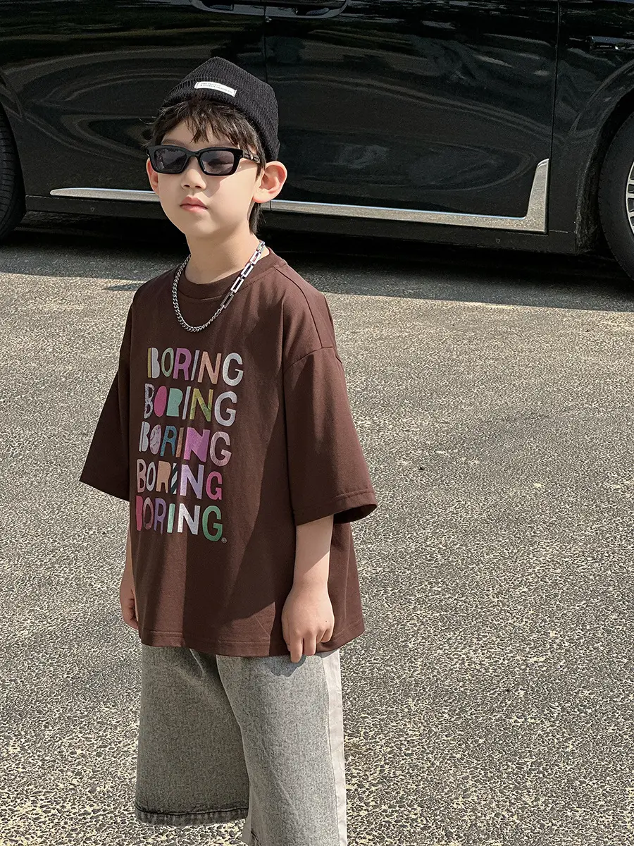 Boys K-Style 2025 Summer T-Shirt Denim Pants Set — feature 22